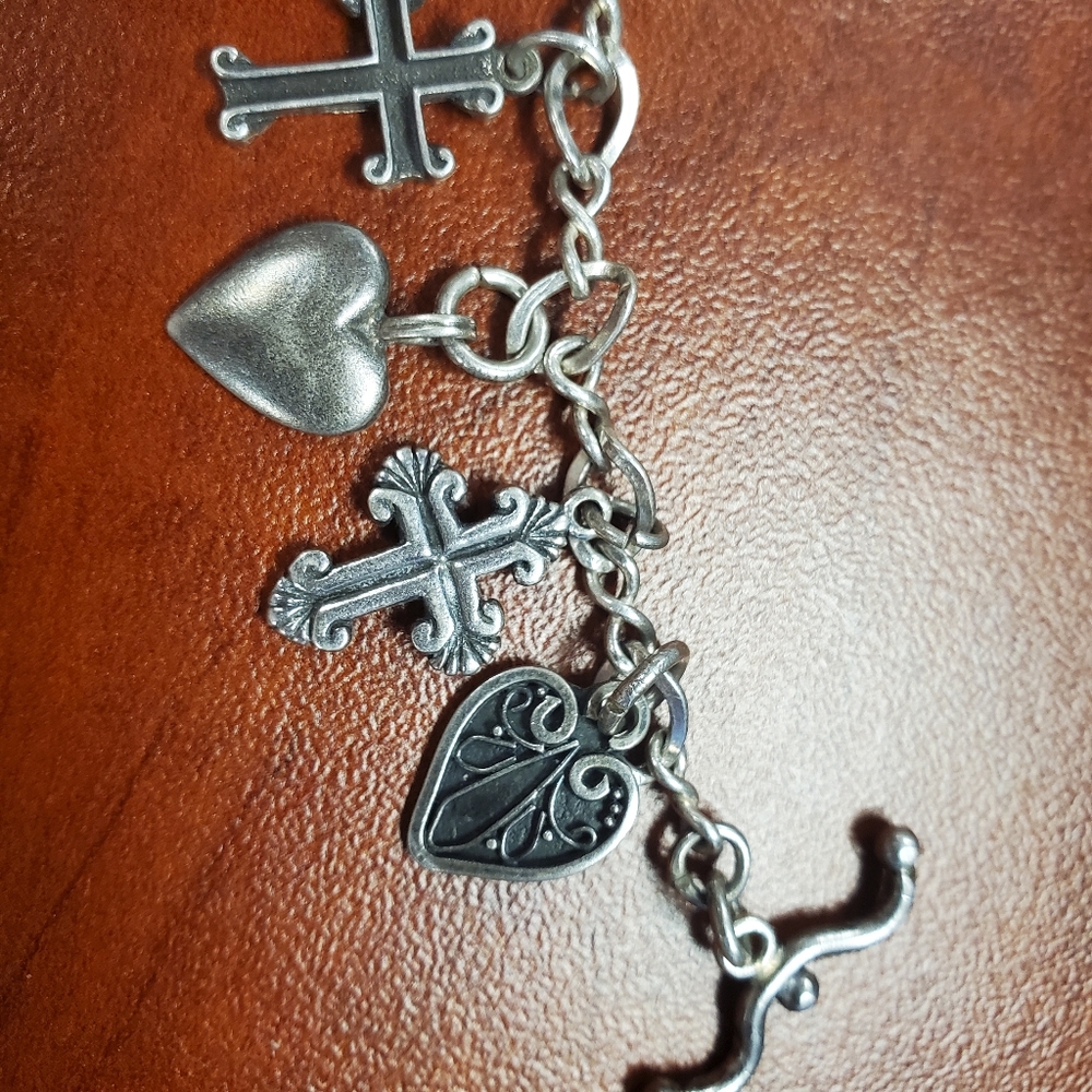 Silver Charm Bracelet with 11 Charms - Some 925 - Picture 3 of 11